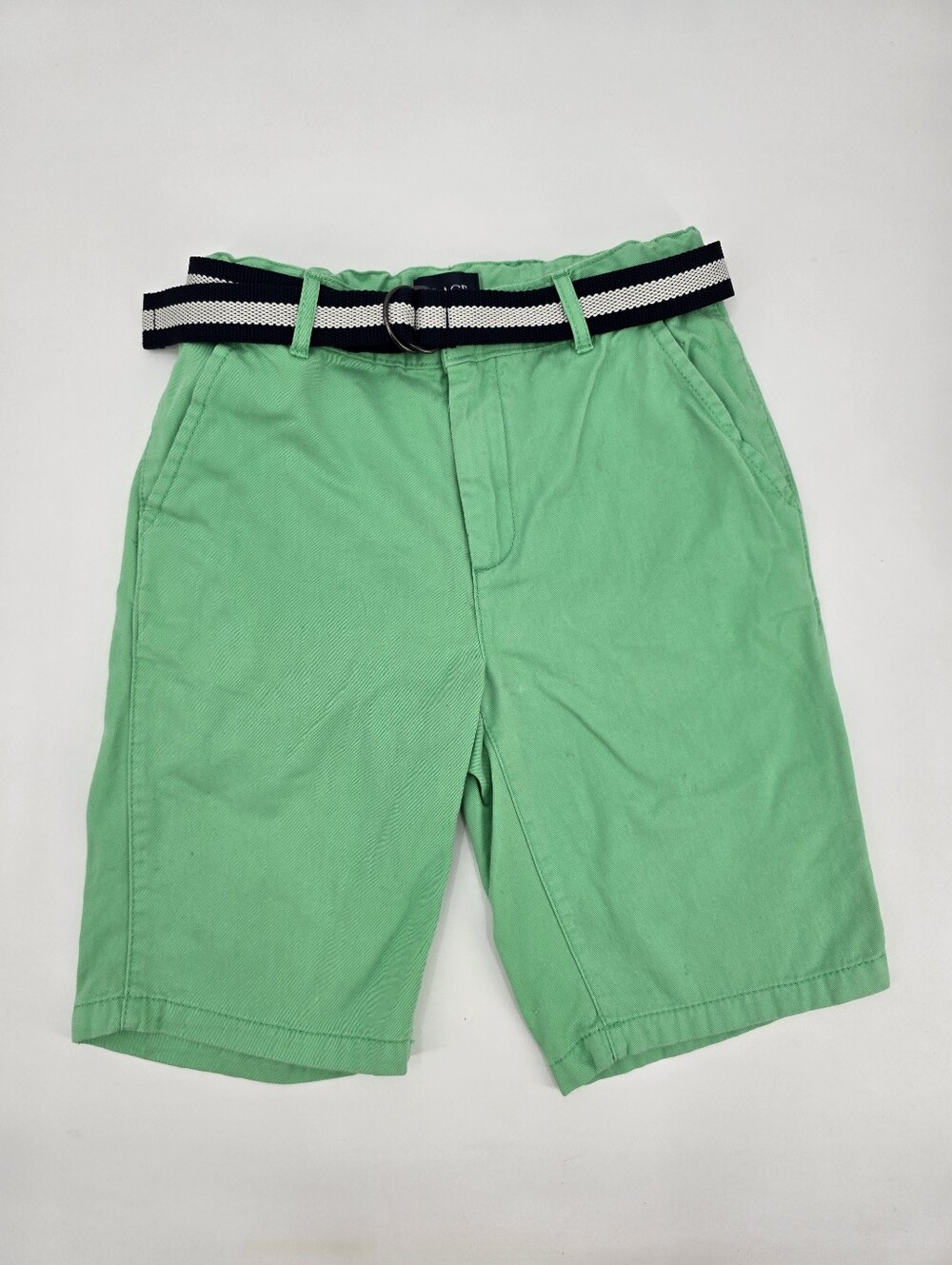 The Children's Place Mint Green Chino Shorts with Stripe Belt Size 12